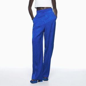 Zara Blue Wide-Leg Trousers